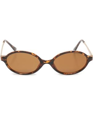 Jessica Simpson Slim Oval Sunglasses - Brown