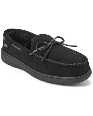 Clarks Suede Lace Slipper - Black
