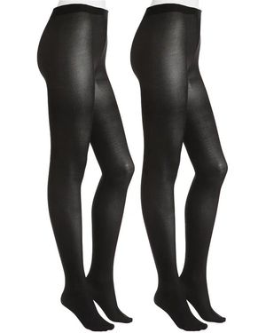 Hue Opaque Tights 2 Pack - Black