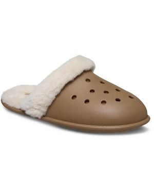 Crocs™ Classic Fuzz Scuff Slipper - Brown