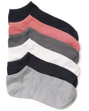 Crown Vintage Solid No Show Socks 6 Pack - Multicolor