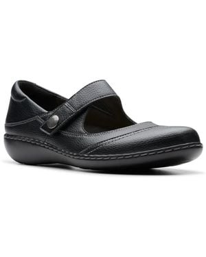 Clarks Wide Width Ashland Elayne Mary Jane Slipon - Black