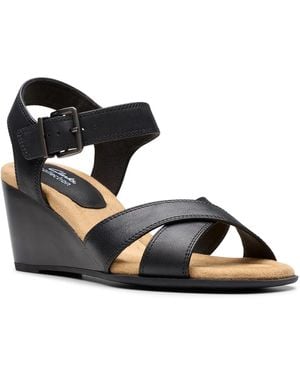 Clarks Emmalae Iris Wedge Sandal - Black