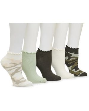 Kelly & Katie Camo No Show Socks 5 Pack - Multicolor
