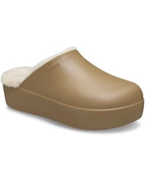 Crocs™ Dylan Platform Lined Clog; Sepia Sandstone - Brown