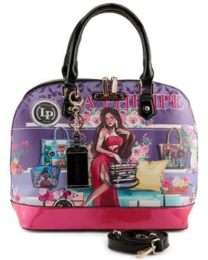 La Philipe Bold Beauty Vitiligo Bowler Satchel - Black