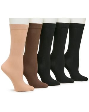 Steve Madden Opaque Trouser Crew Socks 5 Pack - Black