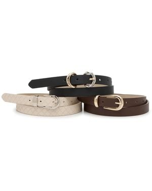 Steve Madden 3For1 Neutral Belts 3 Pack - Black