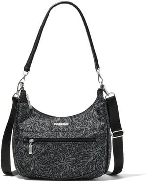 Baggallini Pocket Half Moon Shoulder Bag - Black