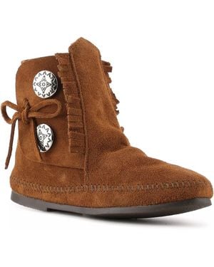 Minnetonka Two Button Western Bootie - Brown
