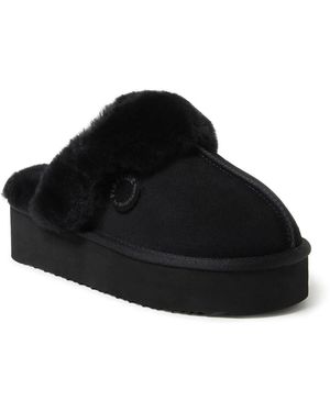 Dearfoams Melton Platform Slipper - Black