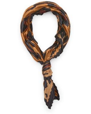 Kelly & Katie Pleated Leopard Print Scarf - Black