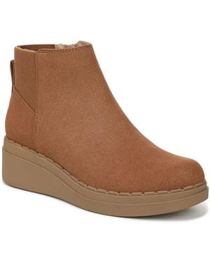 LifeStride Wide Width Dubliner Wedge Bootie - Brown