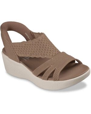 Skechers Hands Free Slipins Parallel Lite Summer Invite Wedge Sandal - Brown