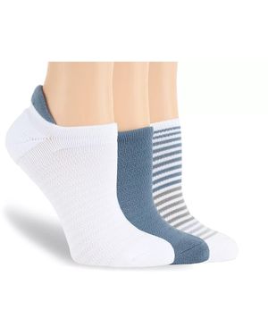 Lemon Stripe No Show Socks 3 Pack - Blue