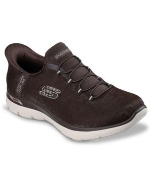Skechers Hands Free Slipins Arch Fit Summits Luxe Leopard Sneaker - Black