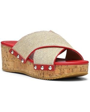 Donald J Pliner Summer Wedge Sandal - Red