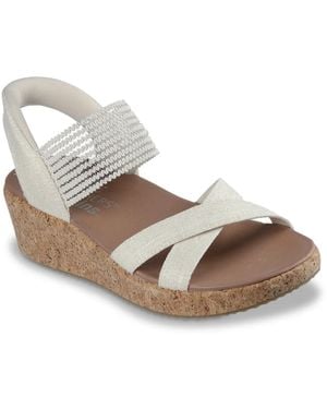 Skechers Hands Free Slipins Beverlee Lux Wedge Sandal - Metallic