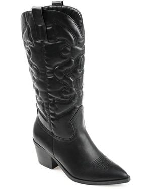 Journee Collection Wide Width Chantry Wide Calf Boot - Black