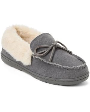 Clarks Suede Moccasin Slipper - Gray