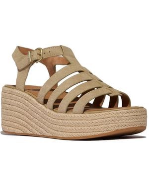 Fitflop Platfforms Espadrille Wedge Sandal - Metallic
