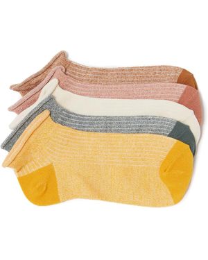 Crown Vintage Marbled Ankle Socks 5 Pack - Metallic