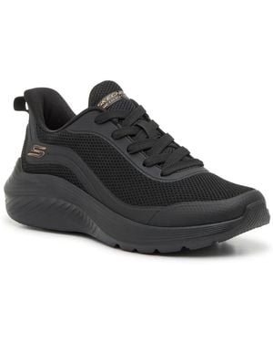 Skechers Wide Width Bobs Sport Squad Waves Sneaker - Black