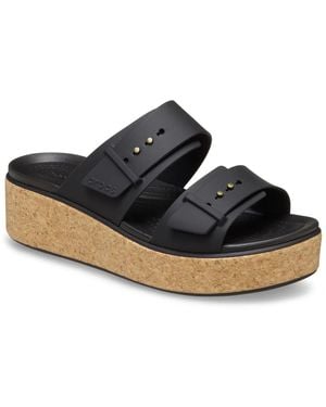 Crocs™ Brooklyn Cork Buckle Wedge Sandal - Black