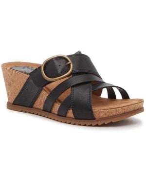 EuroSoft Teddie Wedge Sandal - Black