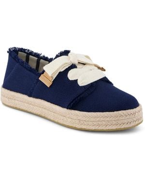 TOMS Carolina Lace Up Platform Espadrille Sneaker - Blue