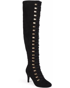 Journee Collection Wide Width Trill Wide Calf Thigh High Boot - Black