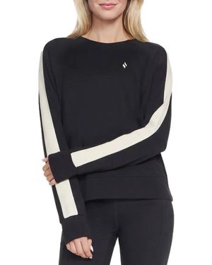 Skechers Cozy Luxe Blocked Crewneck Shirt - Black