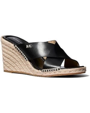 MICHAEL Michael Kors Kenzie Espadrille Wedge Sandal - Black