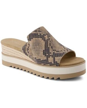 TOMS Diana Mule Espadrille Wedge Sandal - Brown