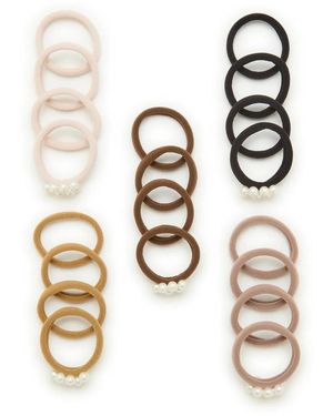 Kelly & Katie Faux Pearl Hair Tie Set 20 Pack - Black