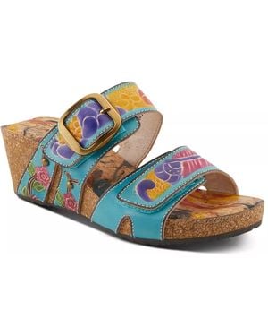 L'ARTISTE Briseis Wedge Sandal - Blue