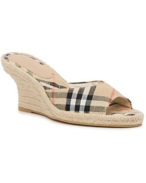 Burberry Mews Espadrille Wedge Sandal - Metallic