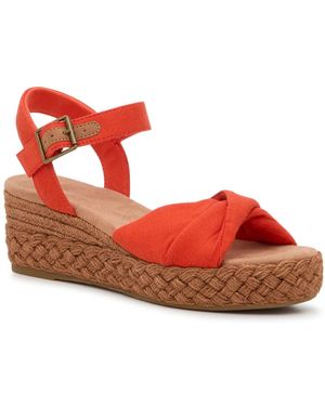TOMS Kinsley Wedge Sandal - Red