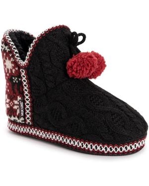 Muk Luks Amira Bootie Slipper - Black