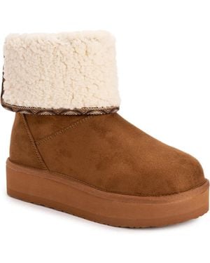 Muk Luks Amelia Platform Bootie - Brown