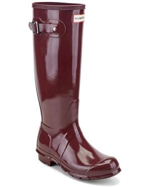 HUNTER Original Tall Gloss Rain Boot - Red
