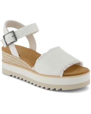 TOMS Diana Espadrille Wedge Sandal - White