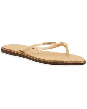 Havaianas Slim Point Glitter Flip Flop - Natural