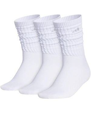 adidas Athletic Scrunch Crew Socks 3 Pack - White