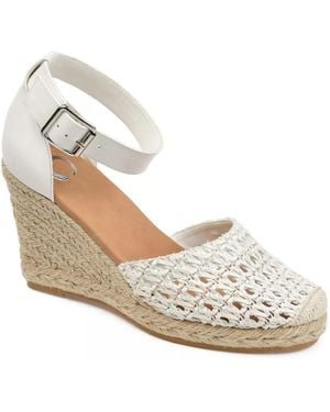 Journee Collection Sierra Espadrille Wedge Sandal - White
