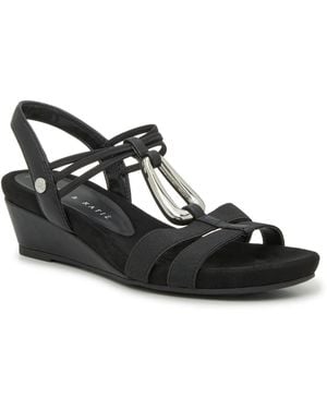Kelly & Katie Vannia Wedge Sandal - Black