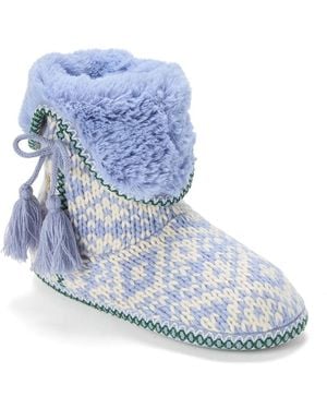 Dearfoams Becky Bootie Slipper - Blue
