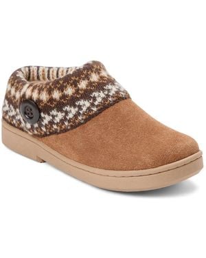 Clarks Fair Isle Sweater Clog Slipper - Brown
