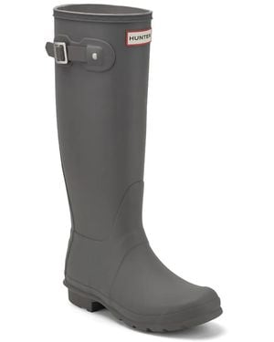 HUNTER Original Back Adjustable Tall Rain Boot - Black