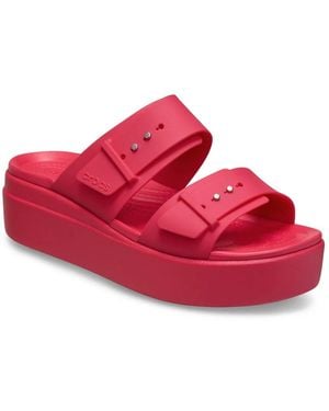 Crocs™ Brooklyn Low Wedge Sandal - Red